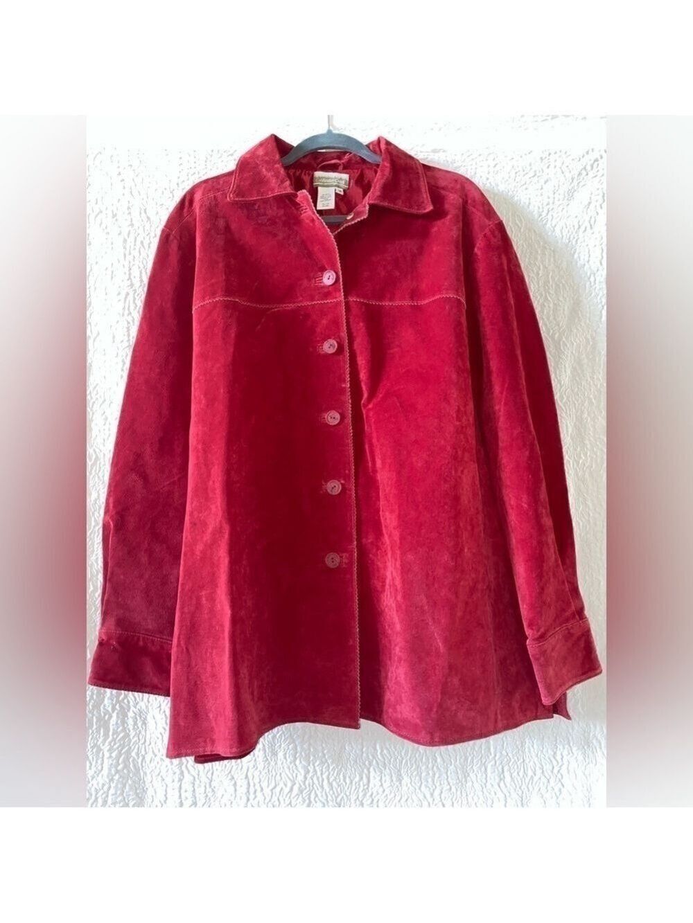Coldwater Creek Genuine Suede Button Down Mid Length Jacket NWOT